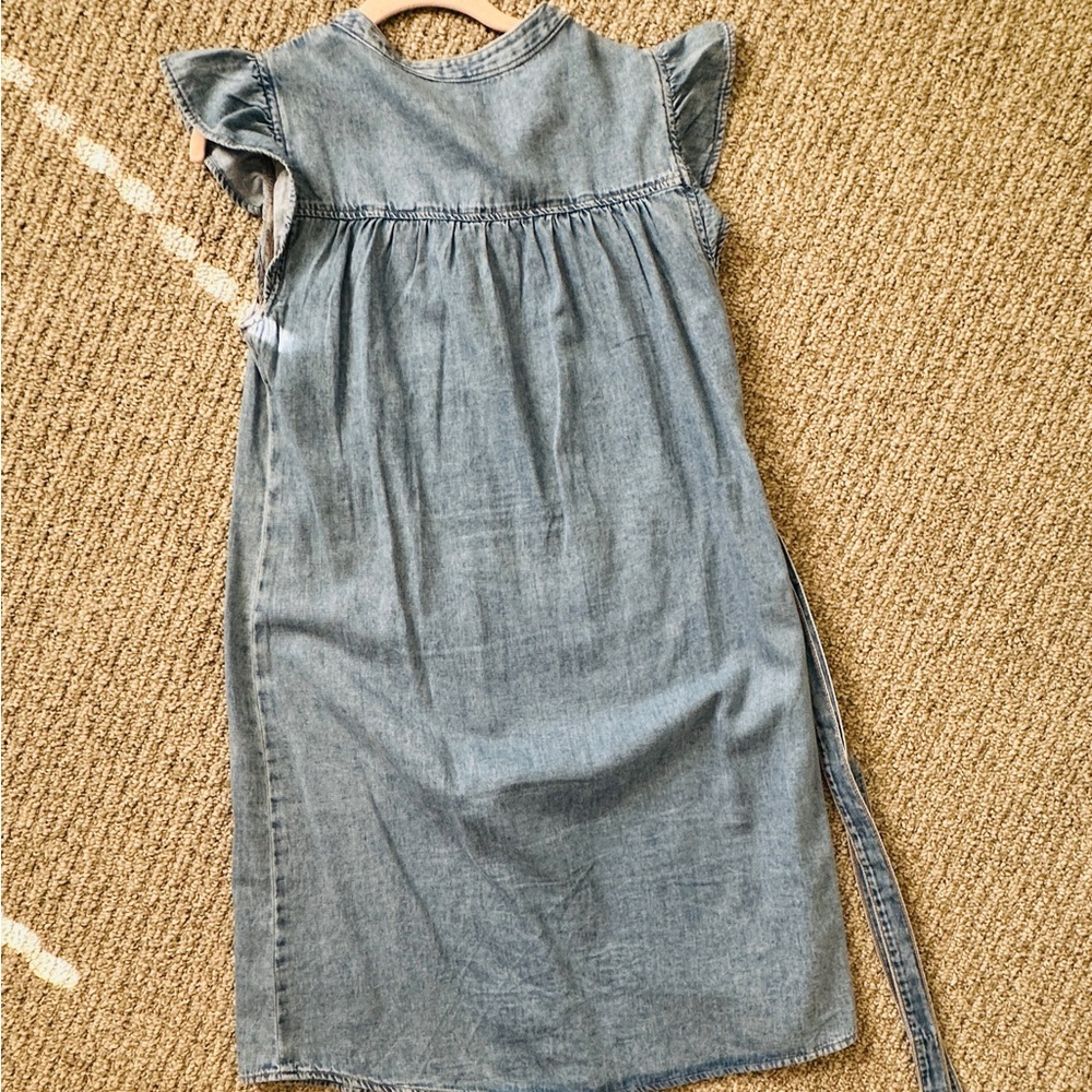 J. Crew Factory Blue Denim Midi Button-Front Dress - Picture 3 of 7
